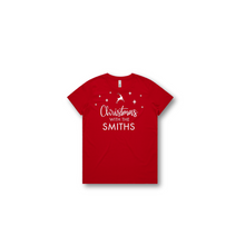 Load image into Gallery viewer, Personalised Women&#39;s Christmas T-Shirts Christmas With The Family
