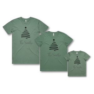 Personalised Kids Christmas T-Shirts Ribbon Tree