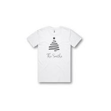 Load image into Gallery viewer, Personalised Men&#39;s Christmas T-Shirts Ribbon Tree
