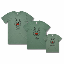 Load image into Gallery viewer, Personalised Men&#39;s Christmas T-Shirts Rudolph
