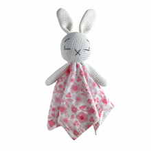 Load image into Gallery viewer, Parker Rabbit Cloth Lovie Snow/Pink
