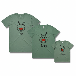 Personalised Kids Christmas T-Shirts Rudolph