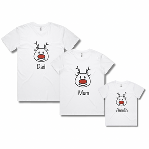 Personalised Kids Christmas T-Shirts Rudolph