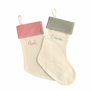 Christmas Stocking Red Striped - Personalised