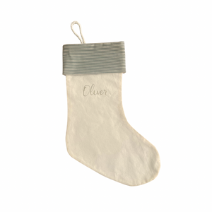 Christmas Stocking Green Striped - Personalised