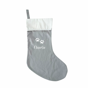 Christmas Stocking Grey - Personalised