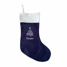 Load image into Gallery viewer, Christmas Stocking Navy - Personalised
