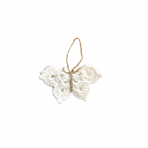 Crochet Butterfly Decoration White