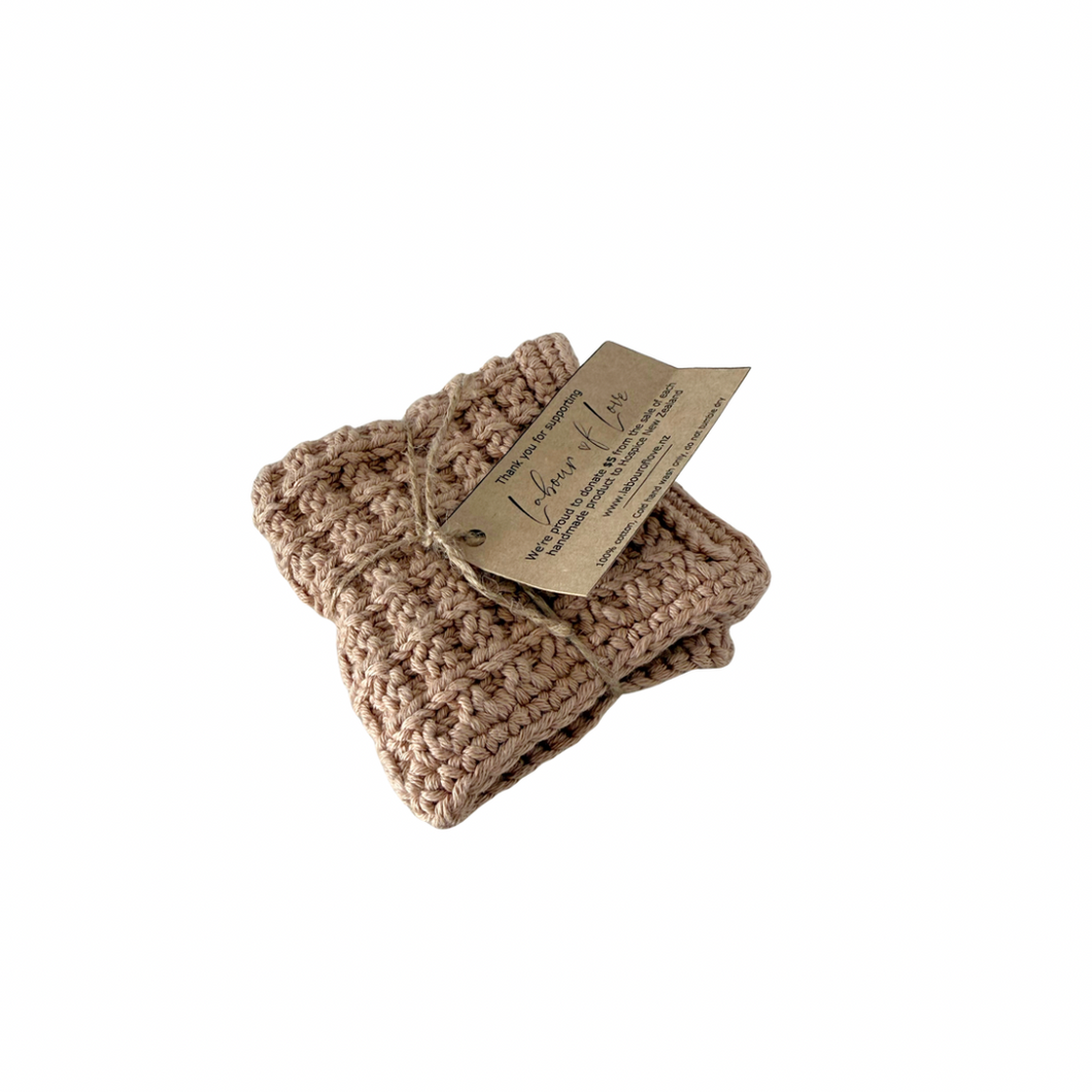 Knitted Dish Cloth Taupe