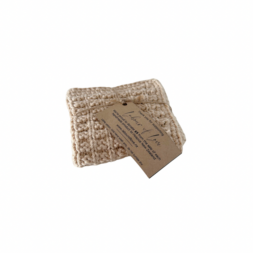 Knitted Dish Cloth Natural