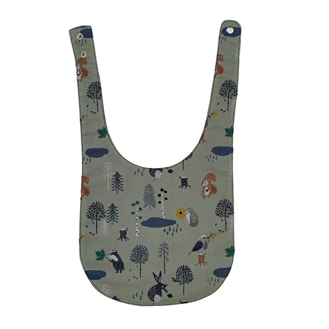 Little Humans Cotton Baby Bib - Woodlands