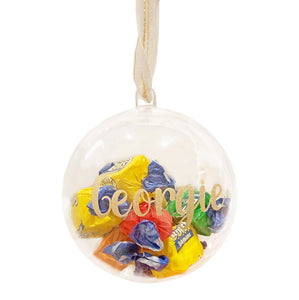 Personalised Fillable Christmas Bauble Clear