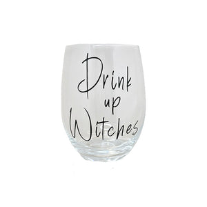 Drink Up Witches Stemless Wine Glass