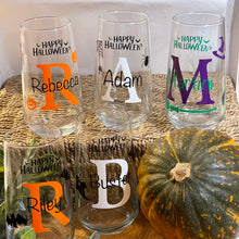 Load image into Gallery viewer, Personalised Halloween Glass with Bats
