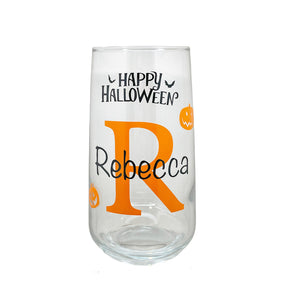 Personalised Halloween Glass with Pumpkins