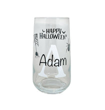 Load image into Gallery viewer, Personalised Halloween Glass with Spiders
