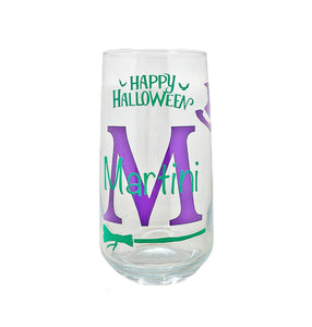 Personalised Halloween Glass with Witches