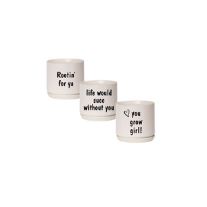 Printed Mini Oslo Pot Parchment - with sayings