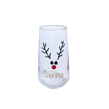 Load image into Gallery viewer, Personalised Rudolph Christmas Glass
