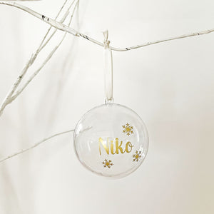 Personalised Fillable Christmas Bauble Clear