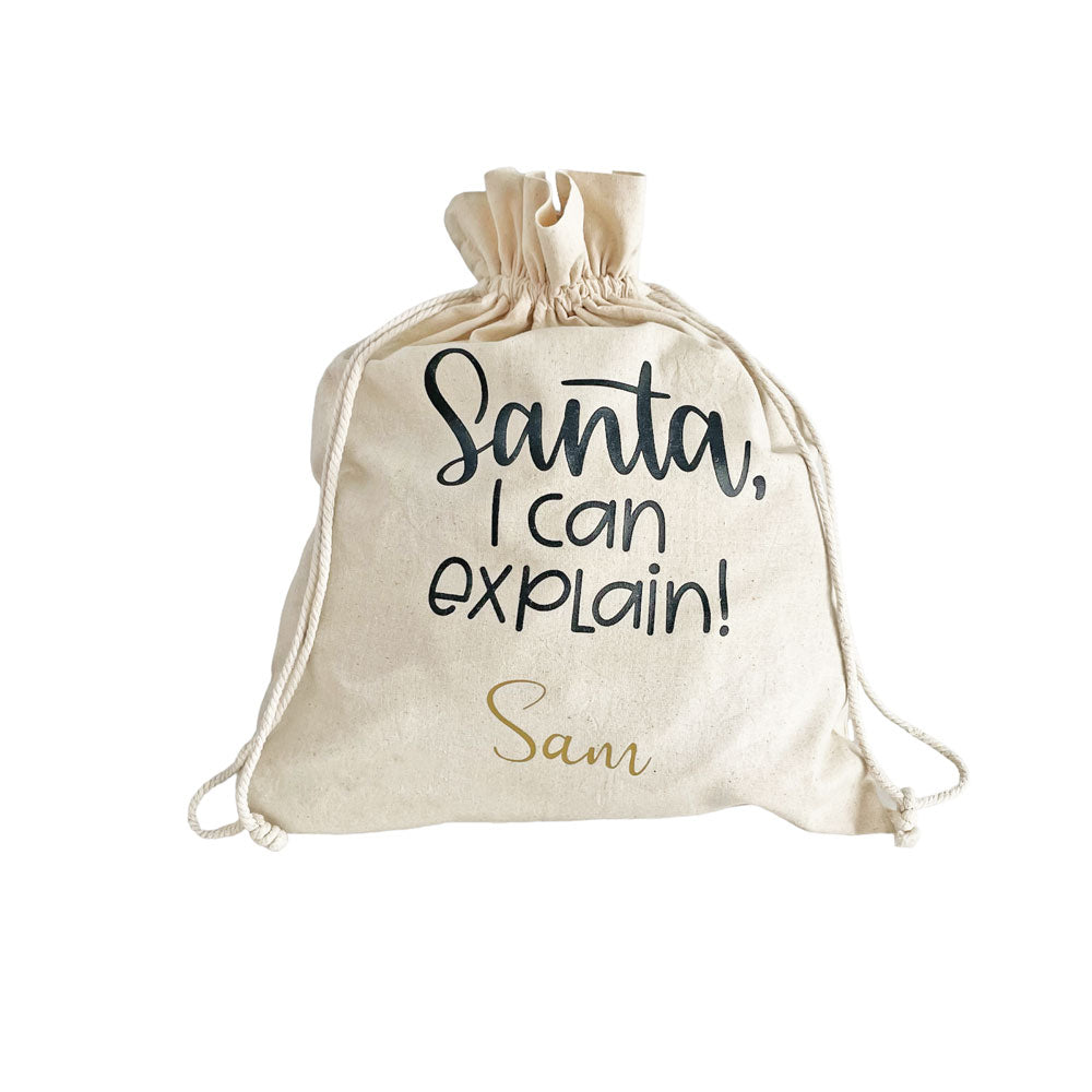 Santa Sack Small - Santa I can explain- Personalised