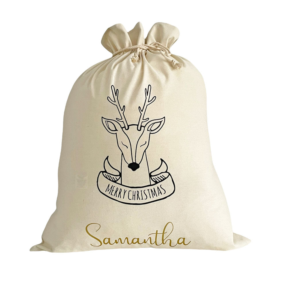 Santa Sack Pretty Deer - Personalised