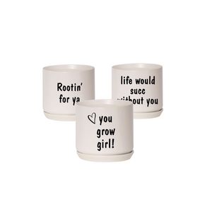 Printed Small Oslo Pot Parchment - with sayings