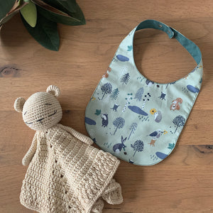 Little Humans Cotton Baby Bib - Woodlands